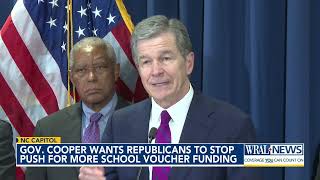 Gov. Cooper wants Republicans to stop push for more school voucher funding