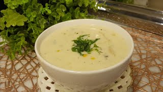 شوربة الفطر والذرة بالكريمة بأشهى وأطيب طعم ، من أزكى الأطباق الرمضانية ? Mushroom and corn soup