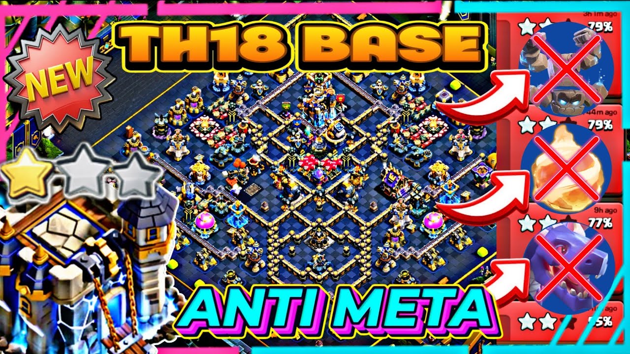  *NEW TH18 PRO LEGEND BASE* || +6500 TROPHY PUSHING WITH COPY LINKS ||TH18 ANTI   3 STAR ||TH18 2026