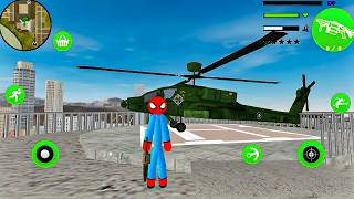 Amazing Spider-Stickman Rope Hero Military Helicopter - Fun at NY City - Android Gameplay #8
