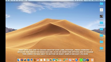 HOW TO CHANGE DESKTOP ICON LABEL POSITION IN MAC OS MOJAVE