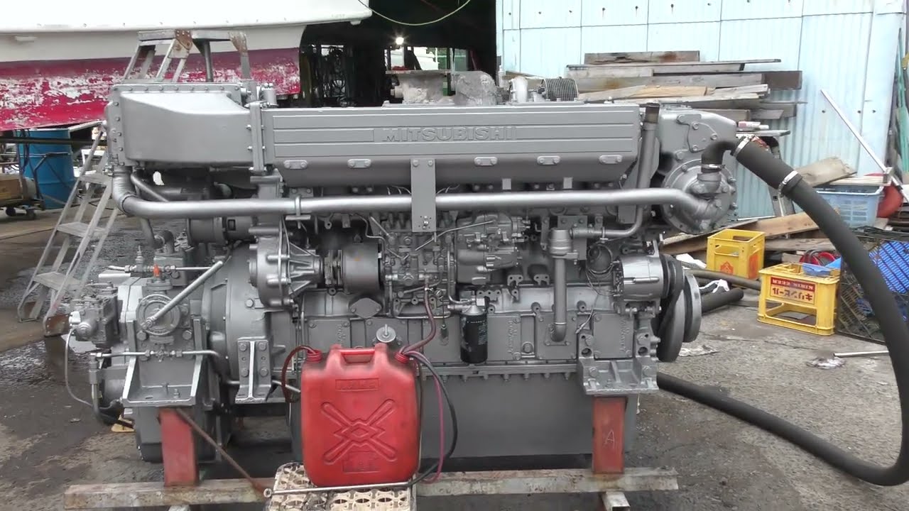 No.3337 三菱 S6A3-MTK 720PS(3.32) Mitsubishi 【Used Marine Diesel