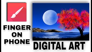 Moon light painting tutorial!! infinite painter mobile!!Mobile Art