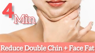 4 Mins!! REDUCE DOUBLE CHIN + FACE FAT +NECK FAT with Face Exercise | Face and Neck Fat Removal