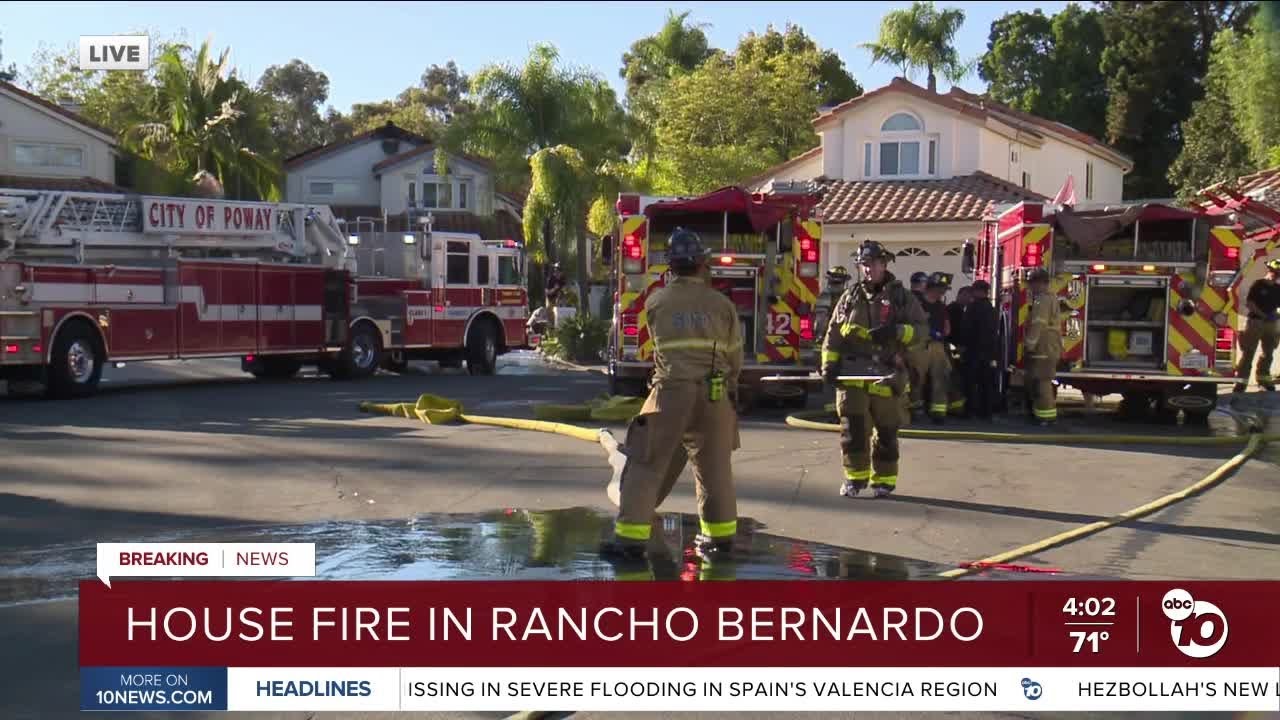 Firefighter injured as crews work to put out house fire in Rancho ...