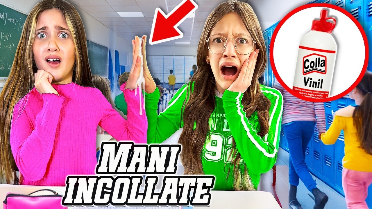 ANSIA: GIADA E SOFI SI SONO INCOLLATE LE MANI CON LA COLLA MAMMA NADIA E MONI LE PORTANO IN OSPEDALE