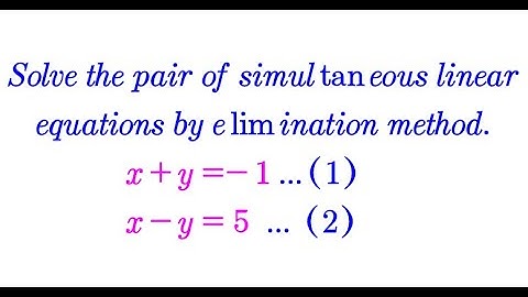 solving a pair of simultaneous linear equations