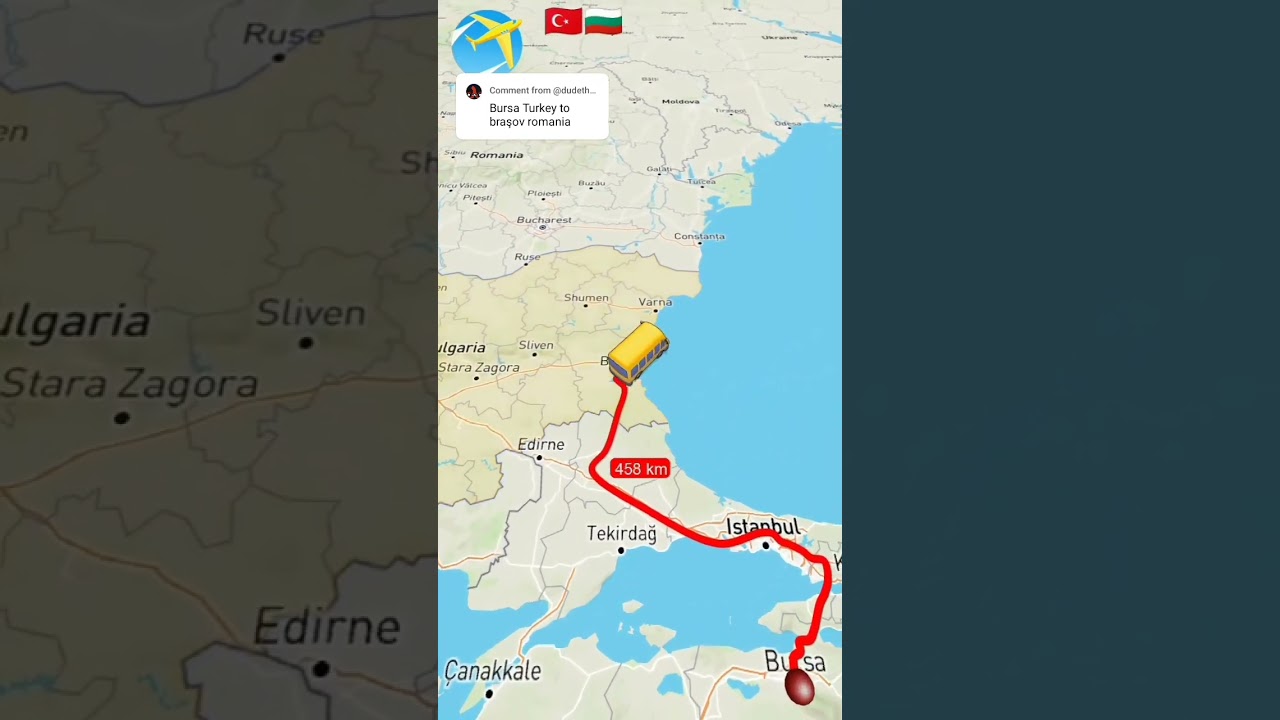 Bursa Turkey to Brasov Romania 