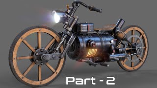 Wild West Motorcycle Modeling Part 02 | blender bike modeling |  substance painter tutorial