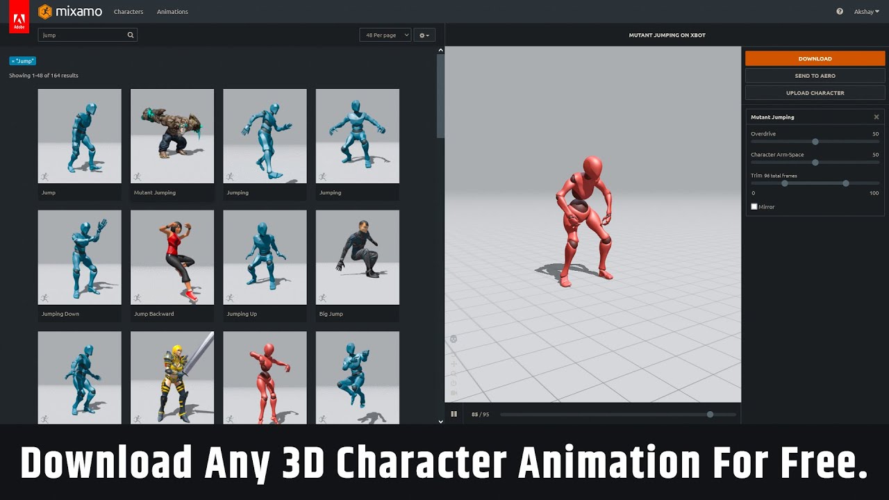 3d Character Animation Download for Free | How can I download animated 3D  models for free ? - YouTube