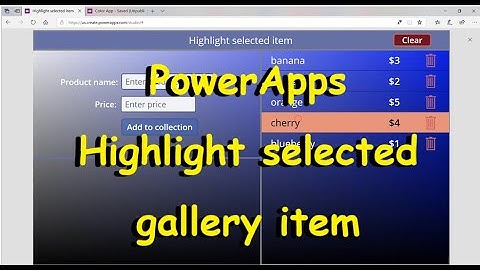 Powerapps: Highlight selected item in gallery