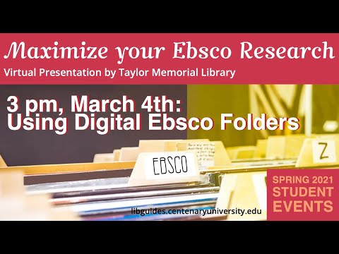 EBSCO RESEARCH | Using Digital Folders