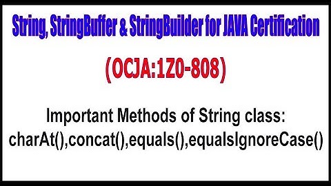 Important Methods of String class: charAt(), concat(), equals(), equalsIgnoreCase()