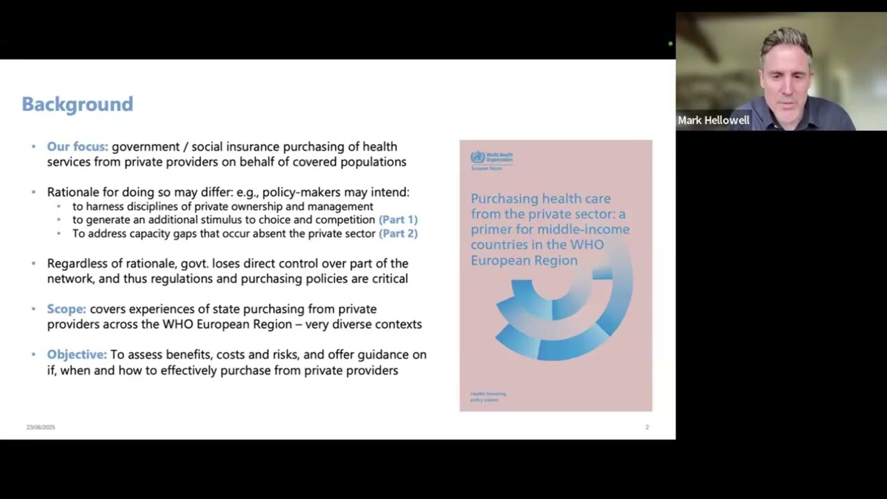 CHORUS Webinar on 'Strategic Purchasing of Health Care from the Private Sector'