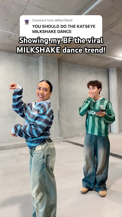 Do you think he liked it? 😅🥰 | Cadel and Mia - Katseye GAP Milkshake dance  #shorts #dance