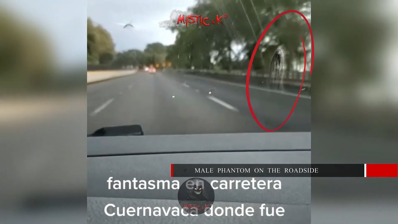 Real Ghost Videos. Male phantom on the roadside caught on dash cam