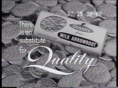 Arnott's Arrowroot Biscuits 'party treat' 1962 TV commercial