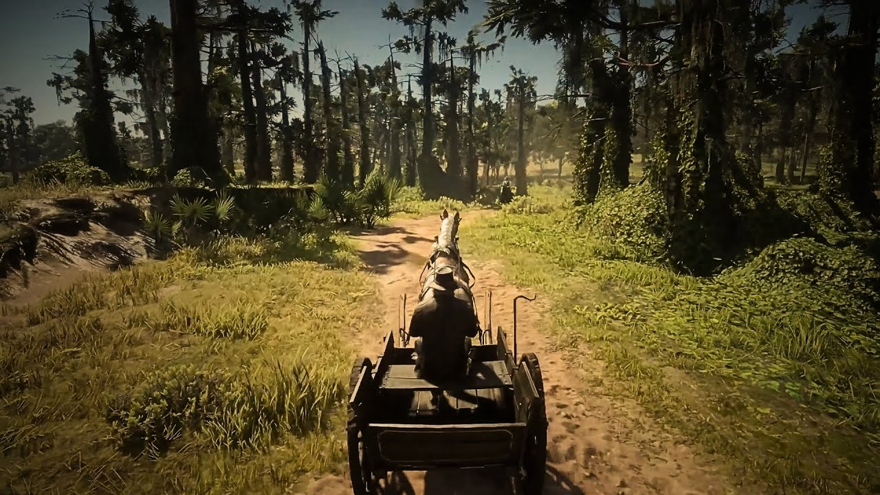 Riding a Wagon Along the Roads of Red Dead 2 | Relaxing Atmosphere in Ultra at 60FPS