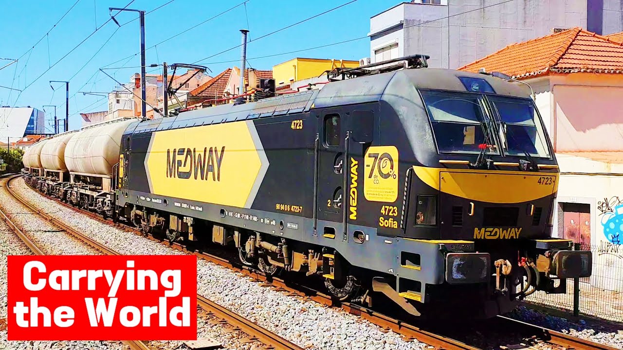 FREIGHT TRAIN Spotting in the Lisbon area: Part 2, North Bank Trains (4K 60fps)