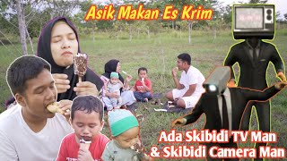 AJAK BAYI LUCU MAKAN ES KRIM DIDATANGI SKIBIDI TV MAN & SKIBIDI CAMERA MAN !!