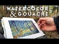 Mixing Watercolor and Gouache 🌲 Plein air painting in the forest
