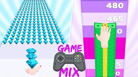Gem Stack💍 - GamePlay (All Levels, Max Level) - Mobile Android, IOS by Game Mix🎮 (Levels 4-5)