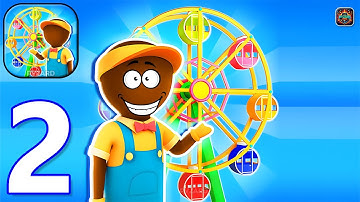 Awesome Park : Idle Game - Gameplay Walkthrough Part 2 Stickman Amusement Park Job (Android, iOS)