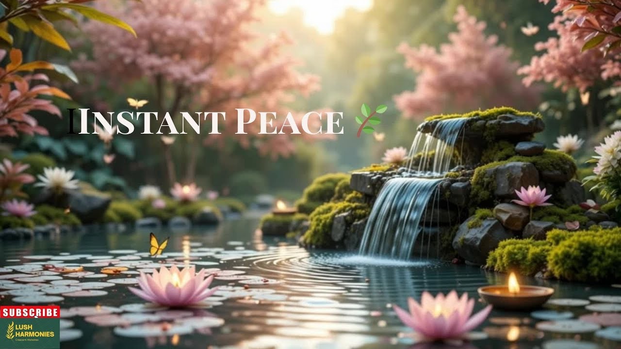 A gentle Waterfall & Lotus Calm 🌿