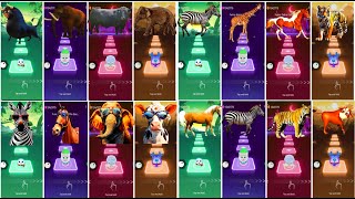 Cow All🆚Elephant All video🆚Horses🆚Zebra all🎶Lets See Who is best?🎮👍#coffindance #tileshopsong