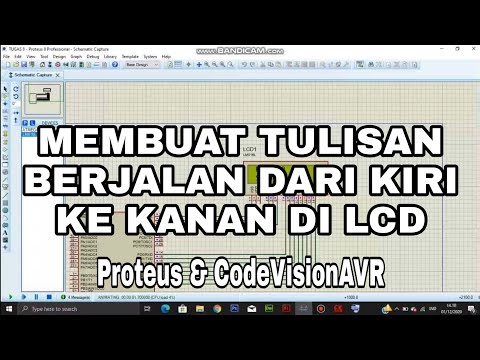 Membuat tulisan bergerak dari kiri ke kanan pada LCD | Proteus & CodeVisionAVR