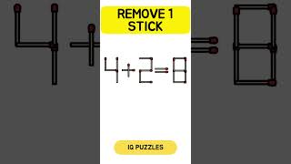 Remove 1 stick to fix the 4+2=8 matchstick equation | Matchstick puzzle