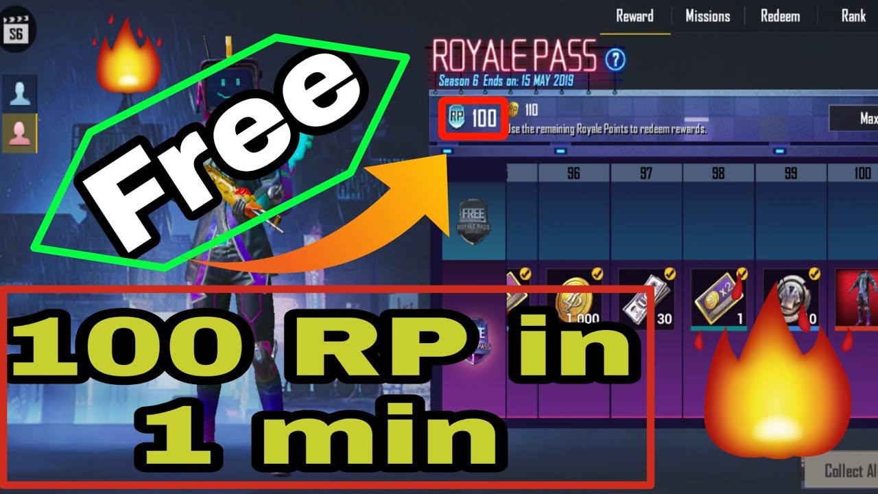 Complete 100 RP in 1 minutes | Pubg mobile | using RP card | Free - YouTube