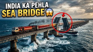 India ka Pehla Sea Bridge 😱 | Pamban Bridge Amazing Facts | Rameswaram Rail Bridge Story #amazing