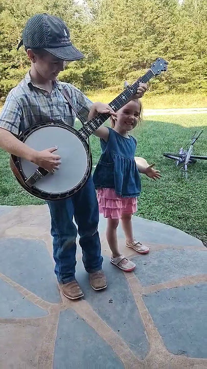 Little sister thinks she's hilarious! #music #bluegrass #banjo