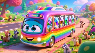 The Rainbow Bus Adventure 🚌🌈 | Fun Kids Song | Nursery Rhymes & Learning Songs for Toddlers 🎶✨