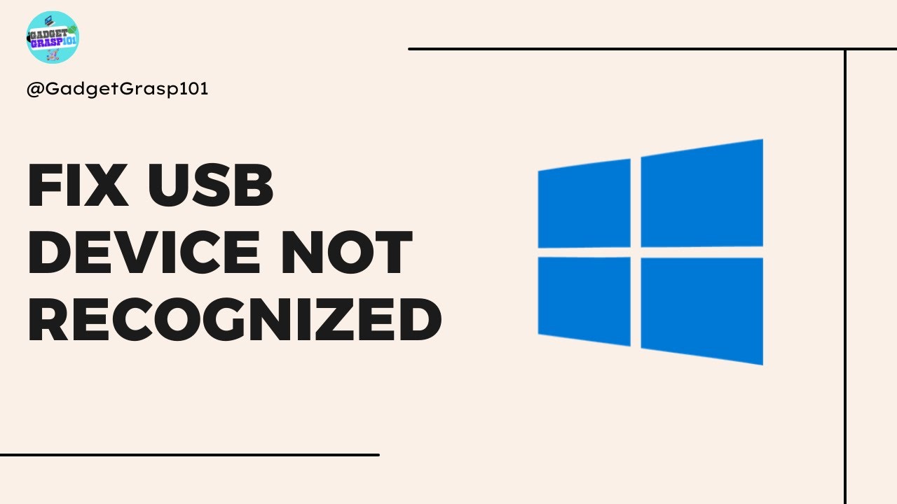 How to Fix USB Device Not Recognized in Windows - YouTube