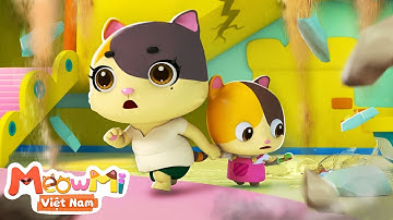 Mèo con học thoát hiểm khi có động đất | Nhạc thiếu nhi | MeowMi Gia đình những chú mèo