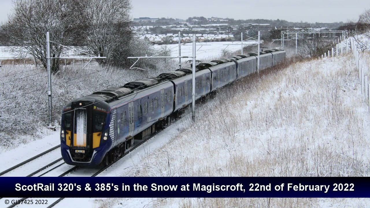 ScotRail 320's & 385's in the Snow at Magiscroft: 24/02/22