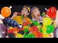 SUB)ASMR MUKBANG 핵꿀잼! 소리대박! 톡톡팡팡 터지는 틱톡젤리 먹방! 벽에 다튄 현장공개!ㅋㅋ Tiktok Fruit Jelly Challenge Mukbang