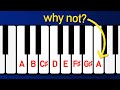 Why are the white notes C major not A major?