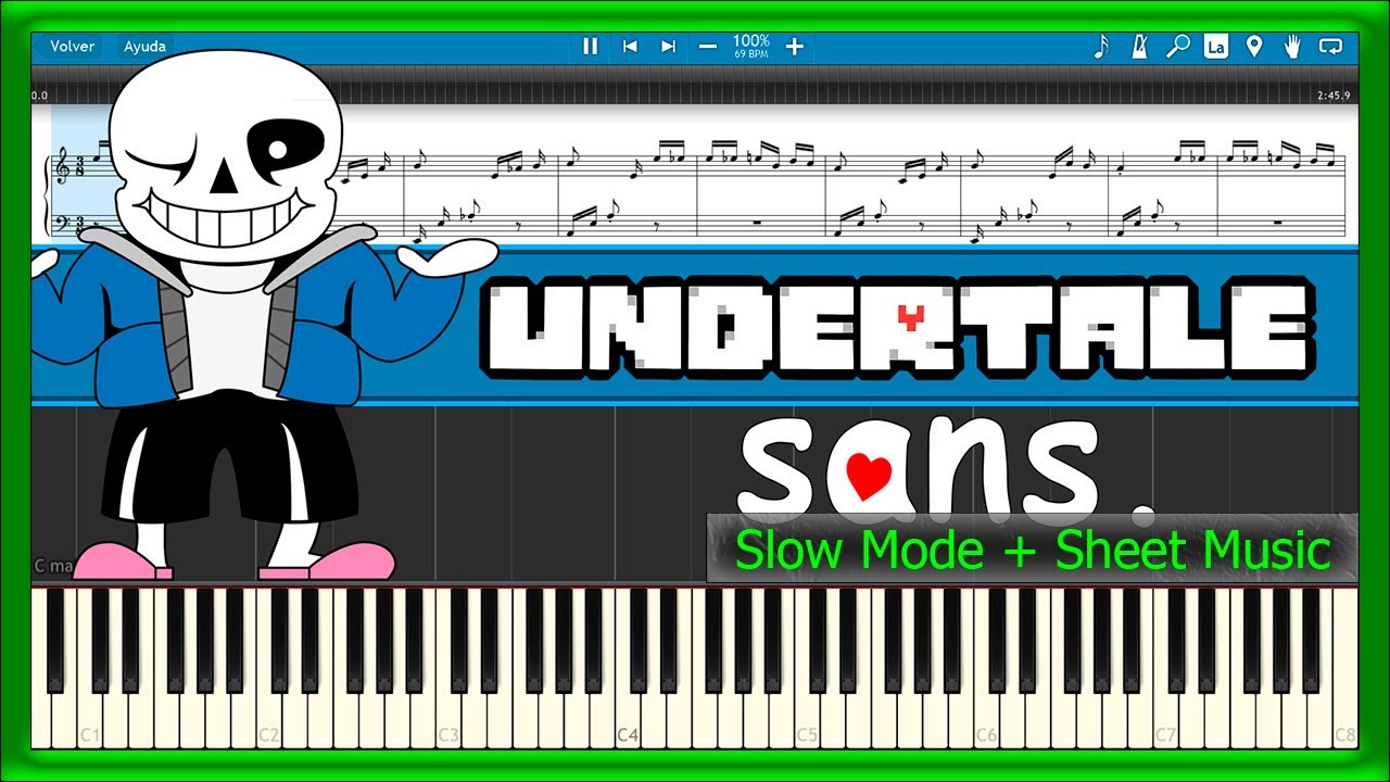 Sans 🔥 Undertale 💙 [Slow + Sheet Music] (PIANO TUTORIAL) 🎹 #202 - YouTube