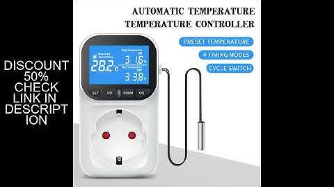 Digital Temperature Controller Socket Outlet EU Plug Thermostat With Timer Sensor Probe Heating Cool