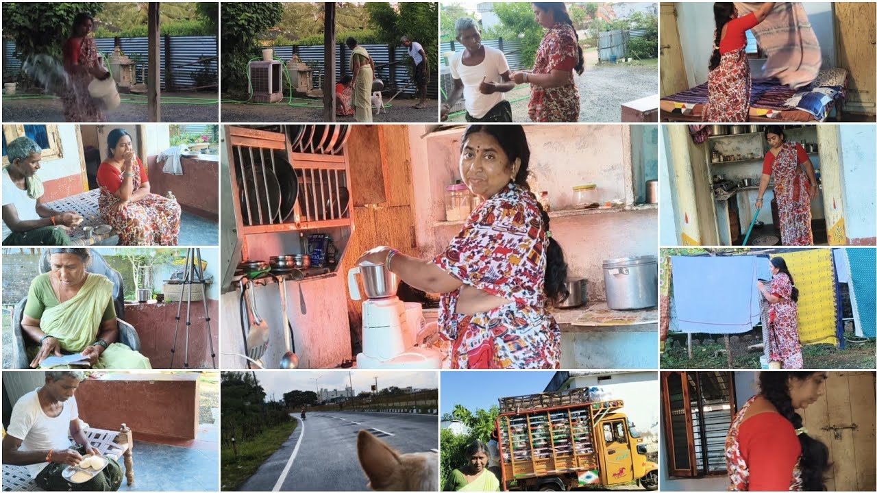 పుట్టింట్లో తెల్లవారుజామున5:30నుంచి 9:30వరకు😊అమ్మ మోకాలునొప్పితో ఎంతపనైనా చేస్తూనే ఉంటది😔తప్పదు కదా