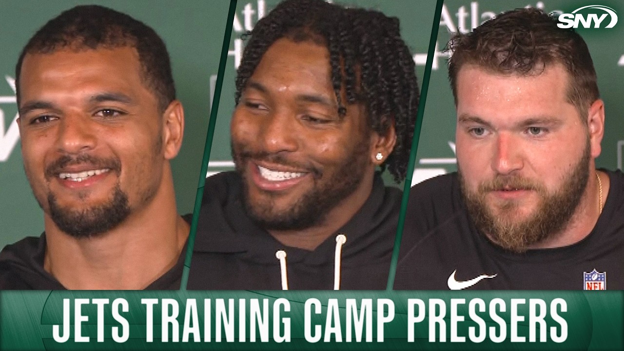 Minkah Fitzpatrick, Josh Myers, and Kingsley Enagbare on Jets' first day of training camp