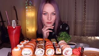 MUKBANG | Суши/роллы, том ям, салат | Sushi/rolls не ASMR