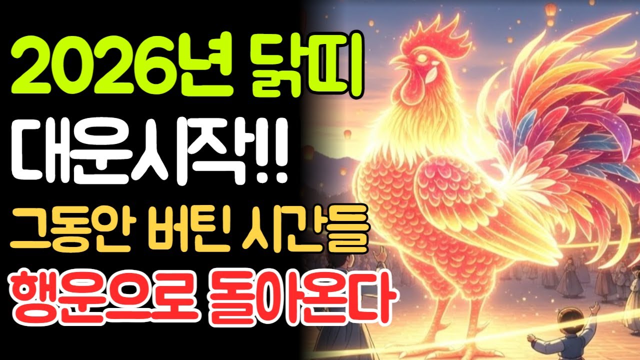 2026년 닭띠 대운 시작! ‘귀인’이 움직이기 시작합니다. 드디어 당신의 시간입니다