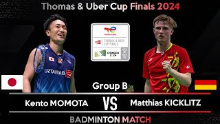 Kento MOMOTA (JPN) vs Matthias KICKLITZ (GER) | Badminton Thomas \& Uber Cup Finals 2024
