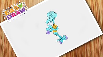 Easy Squidward Drawing Tutorial | How to Draw Squidward Playing Clarinet Step-by-Step