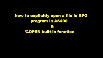 how to explicitly open a file in RPG program in AS400 & %OPEN built-in function