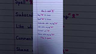 Why I Said  R  fun writing shorts